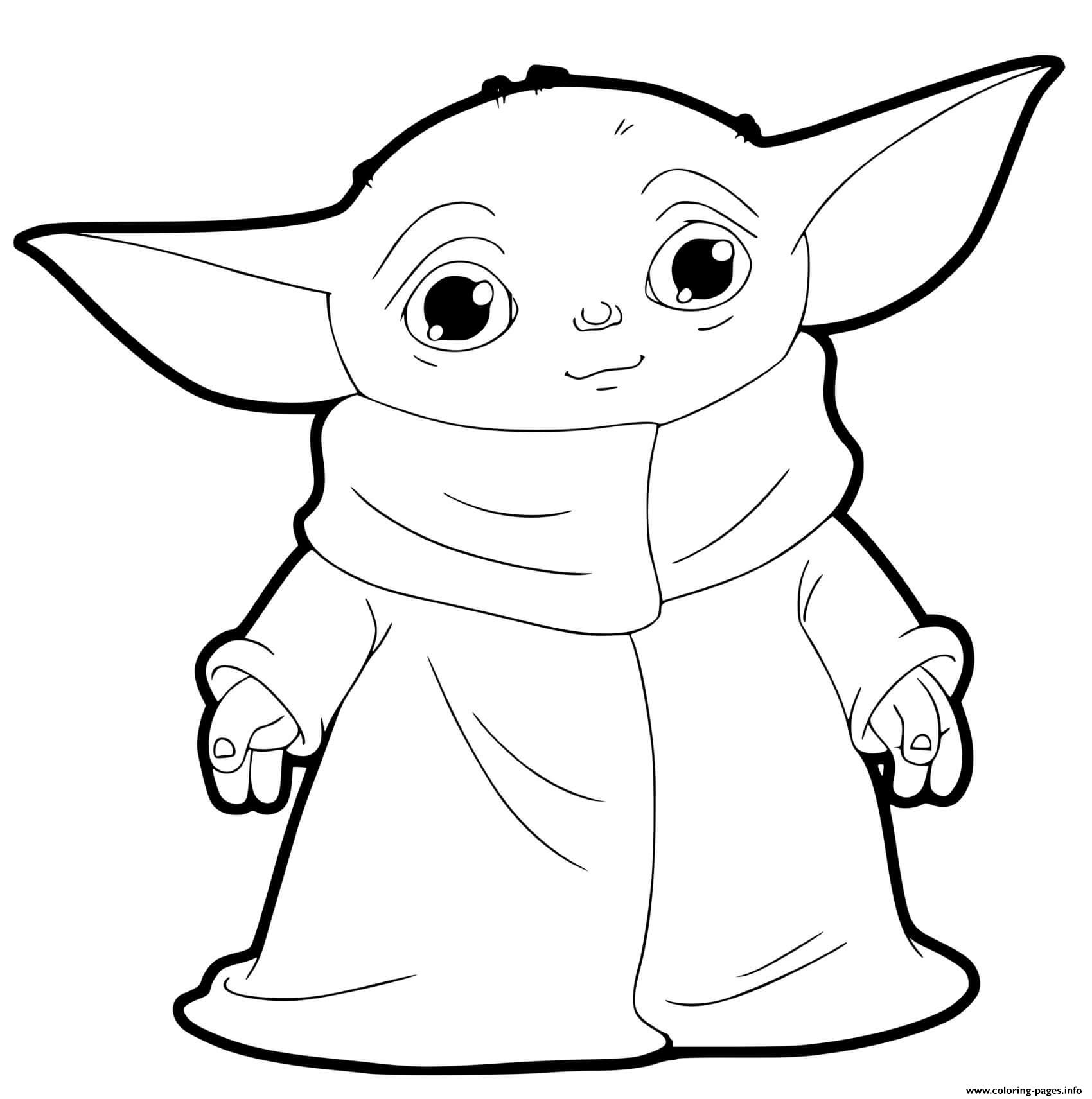 Baby Yoda Grogu Coloring Pages Printable