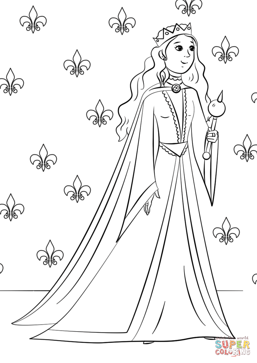 Gorgeous Queen coloring page | Free Printable Coloring Pages