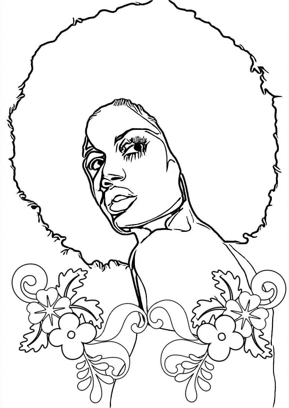 Glorious Afro, Beautiful Woman Coloring Page Coloring Page. Itsostylish.com