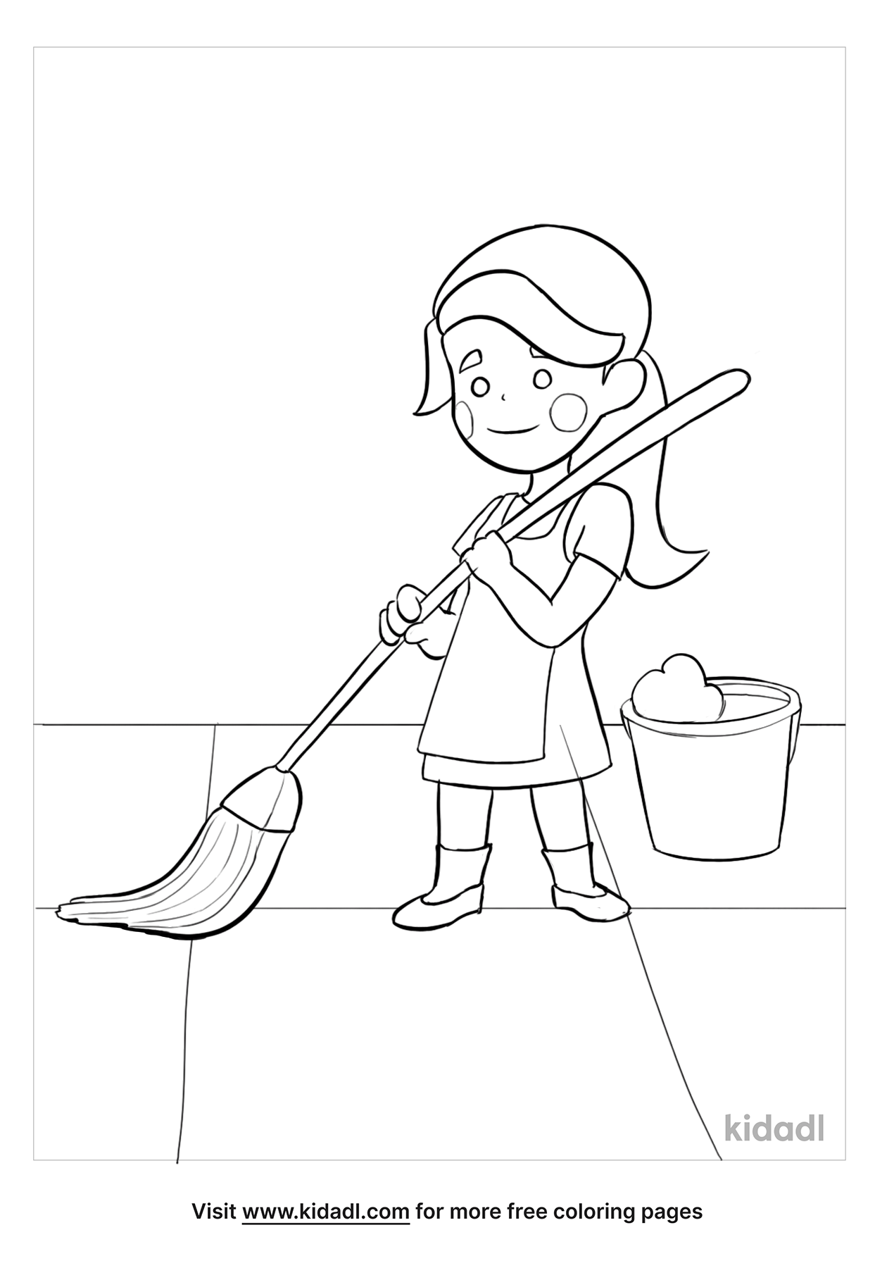 Clean Floor Coloring Pages | Free At-home Coloring Pages | Kidadl