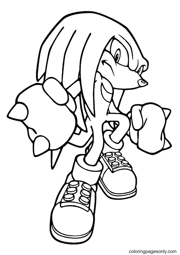 Knuckles The Echidna Coloring Pages - Sonic The Hedgehog Coloring Pages - Coloring  Pages For Kids And Adults