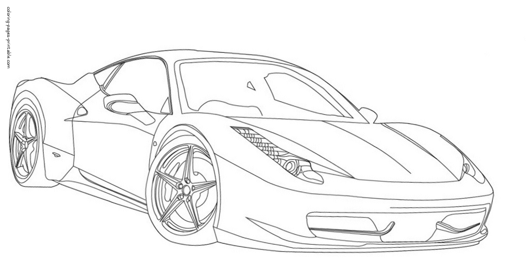 Coloring pages for boys. Ferrari || COLORING-PAGES-PRINTABLE.COM