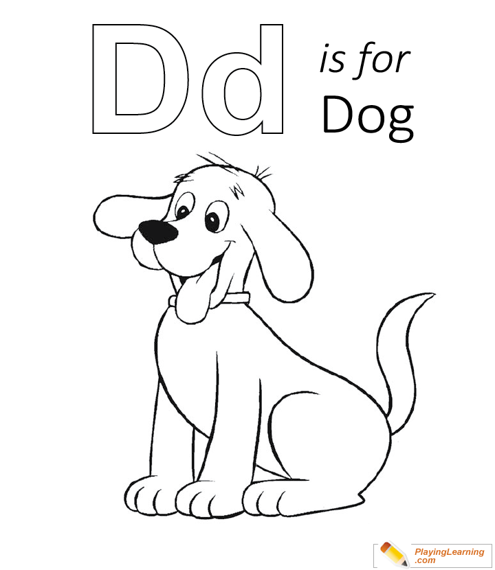 D Is For Dog 01 Coloring Page | Free D Is For Dog Coloring Page