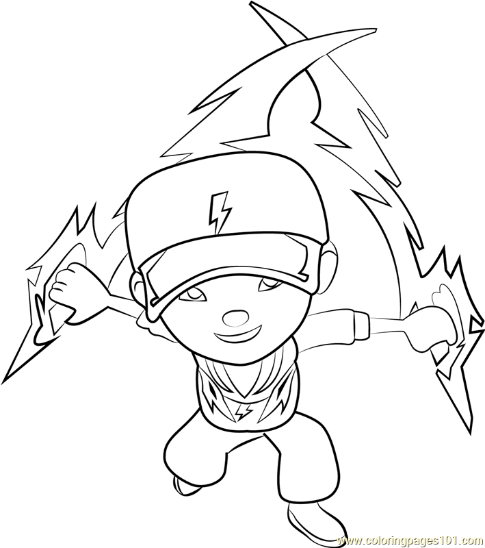 BoBoiBoy Thunderstorm Coloring Page - Free BoBoiBoy Coloring Pages ...