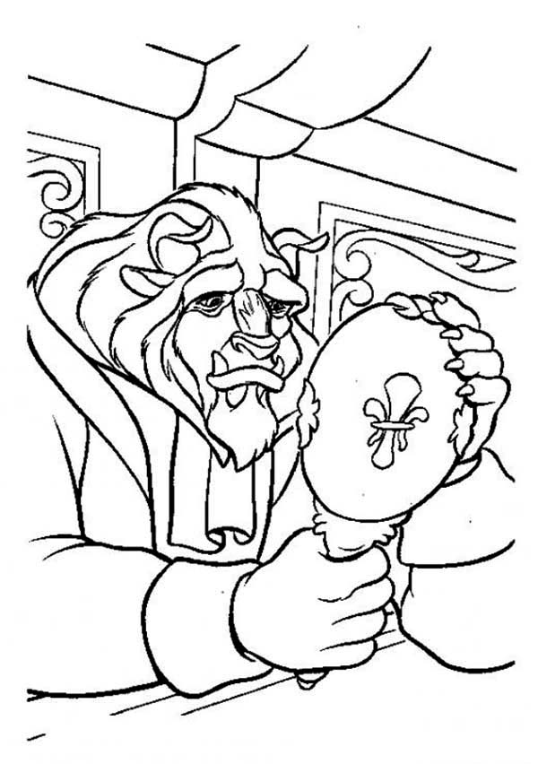 The Best Look Over His Face In The Mirror Sadly Coloring Page ...