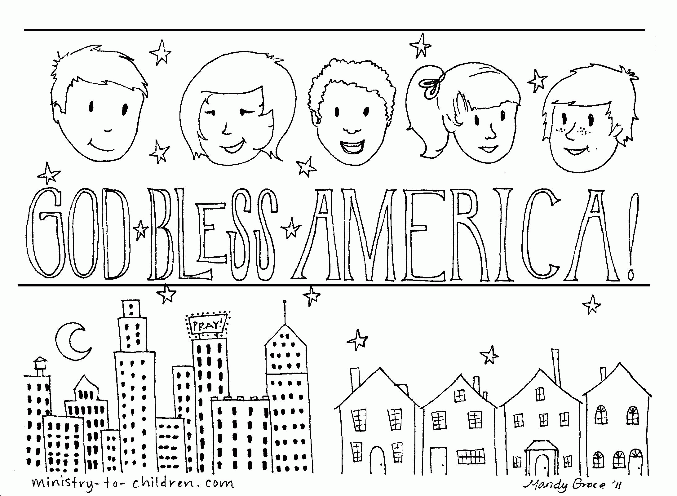 God Bless America" Coloring Page