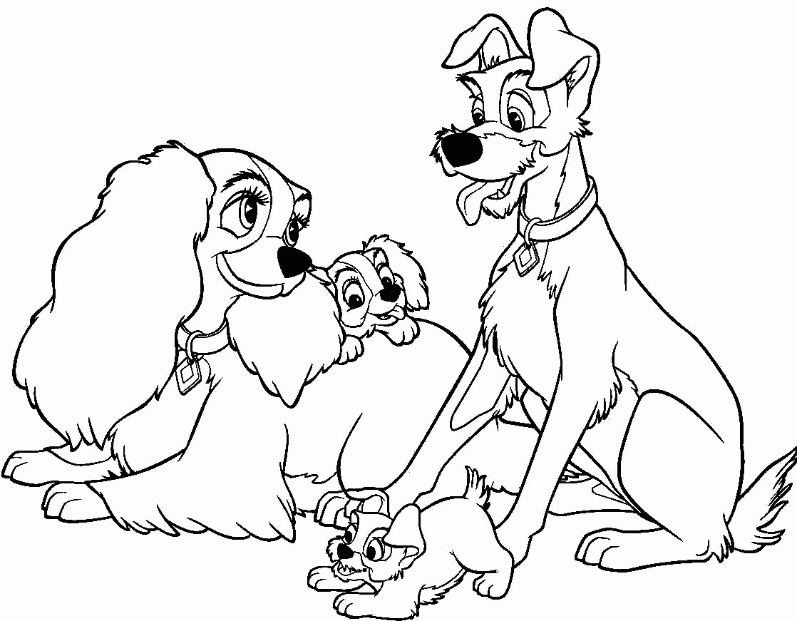 Disney Coloring Pages To Print: Lady And The Tramp Coloring Pages