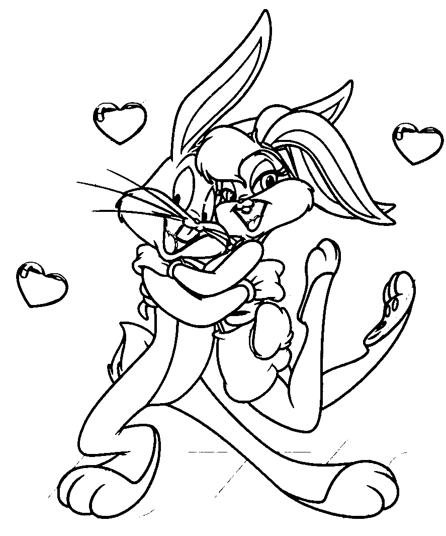 Baby Bugs Bunny And Lola Love Coloring Page | Wecoloringpage