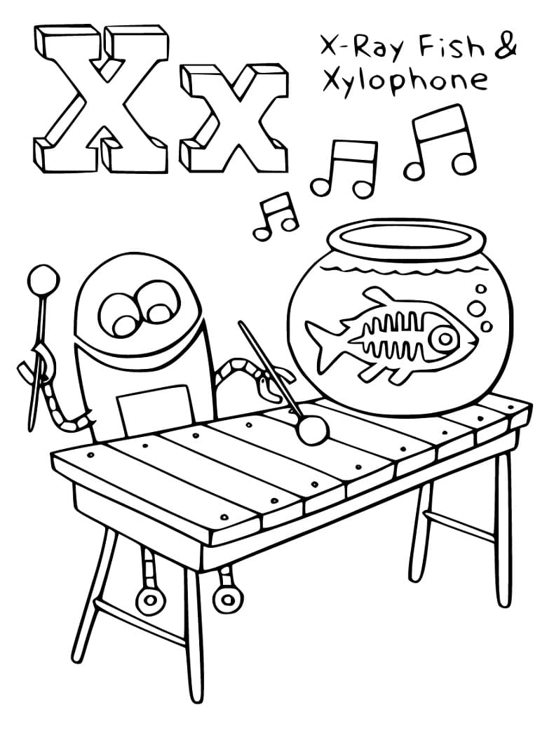 StoryBots Letter X Coloring Page - Free Printable Coloring Pages for Kids