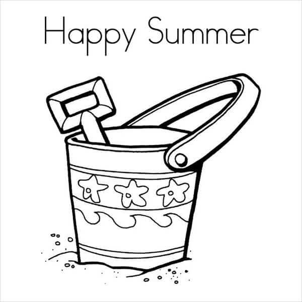 Happy Summer Coloring Page - Free Printable Coloring Pages for Kids