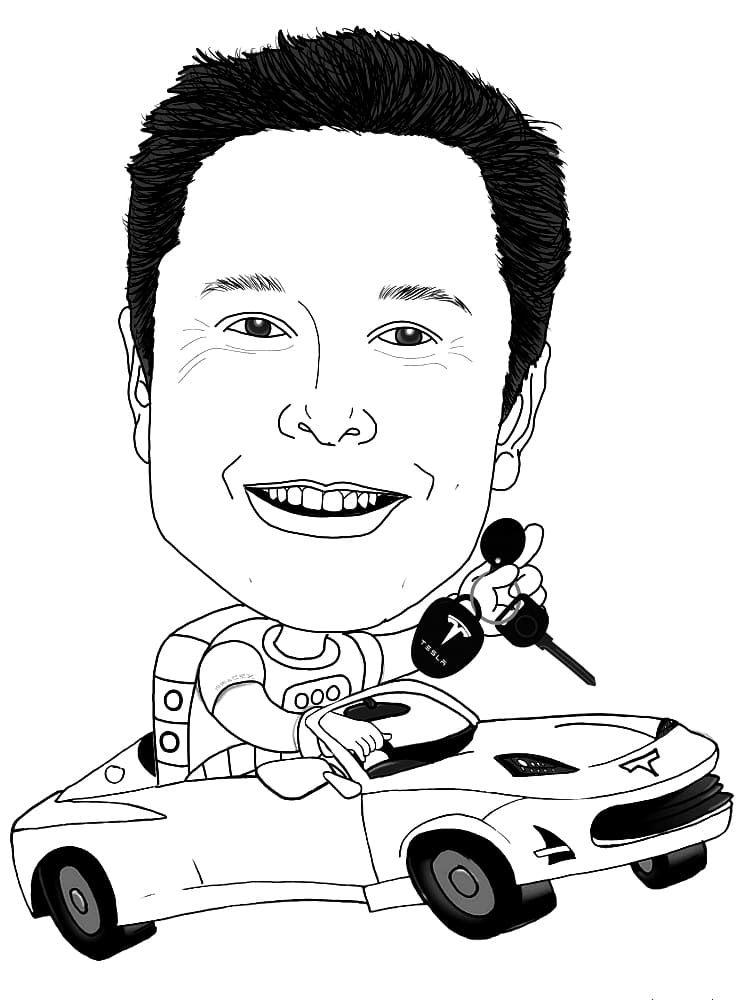 Funny Elon Musk Coloring Page - Free Printable Coloring Pages for Kids