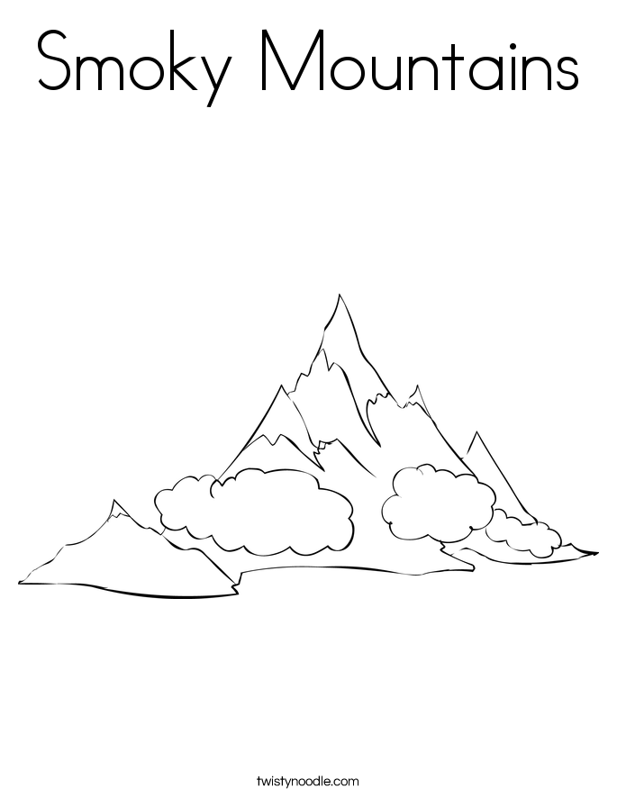 Smoky Mountains Coloring Page - Twisty Noodle