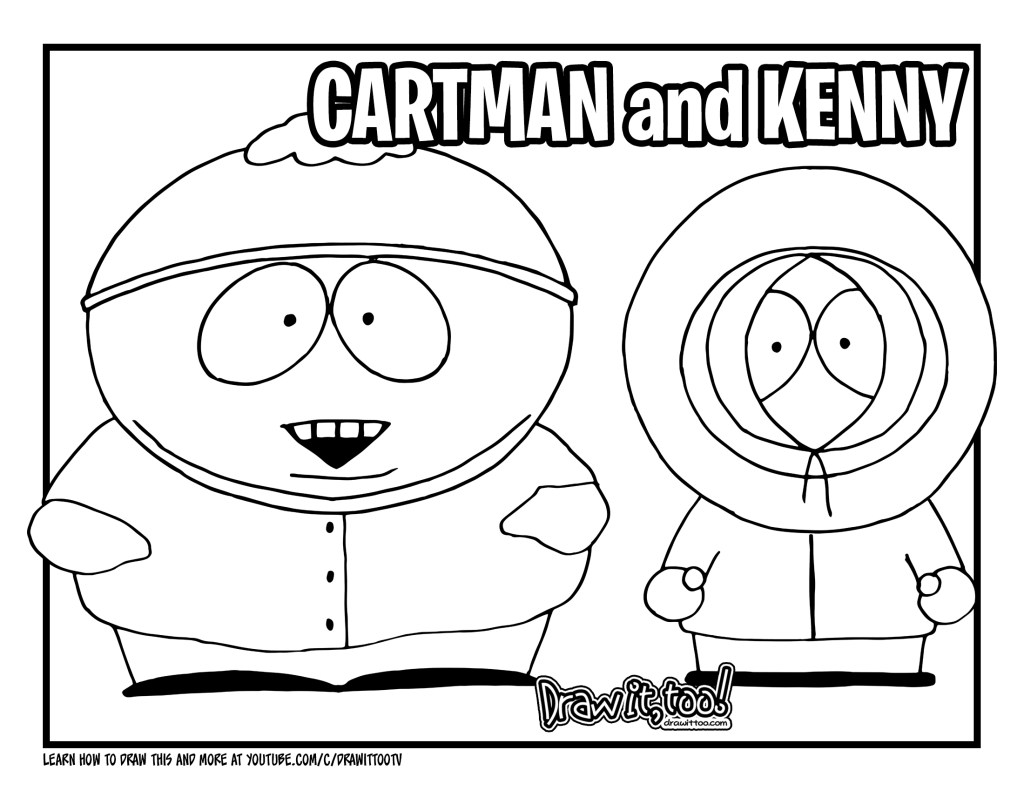 How to Draw CARTMAN and KENNY (South Park) Drawing Tutorial - Draw it, Too!
