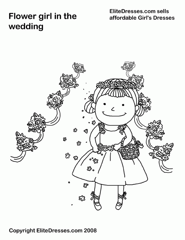 9 Pics of Flower Girl Coloring Page - Wedding Flower Girl Coloring ...