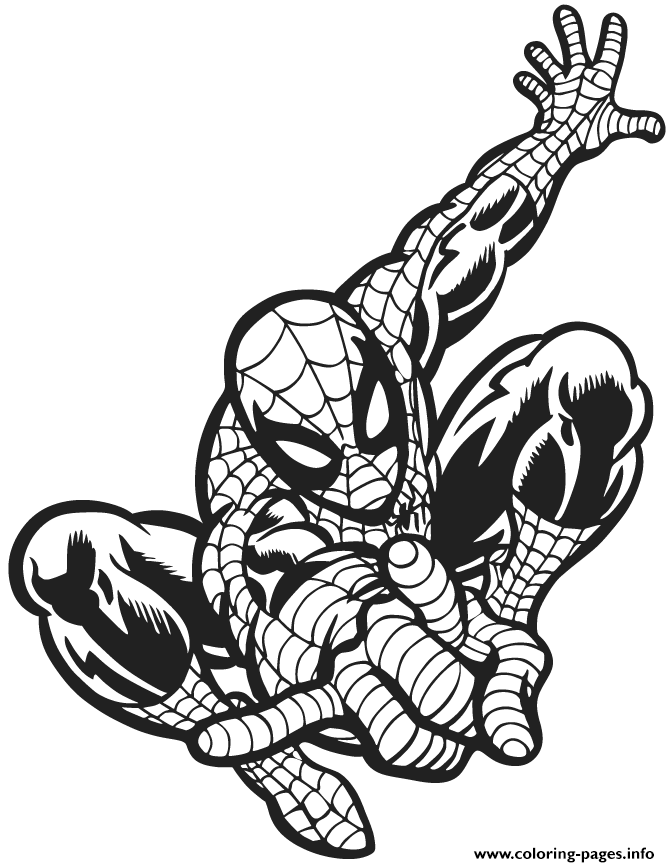Print cool spider man superhero colouring page Coloring pages