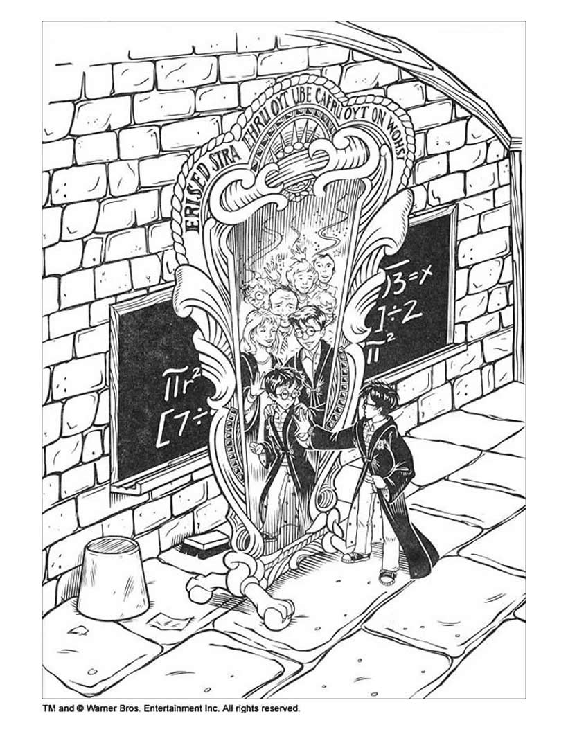 HARRY POTTER coloring pages - Flying Harry Potter