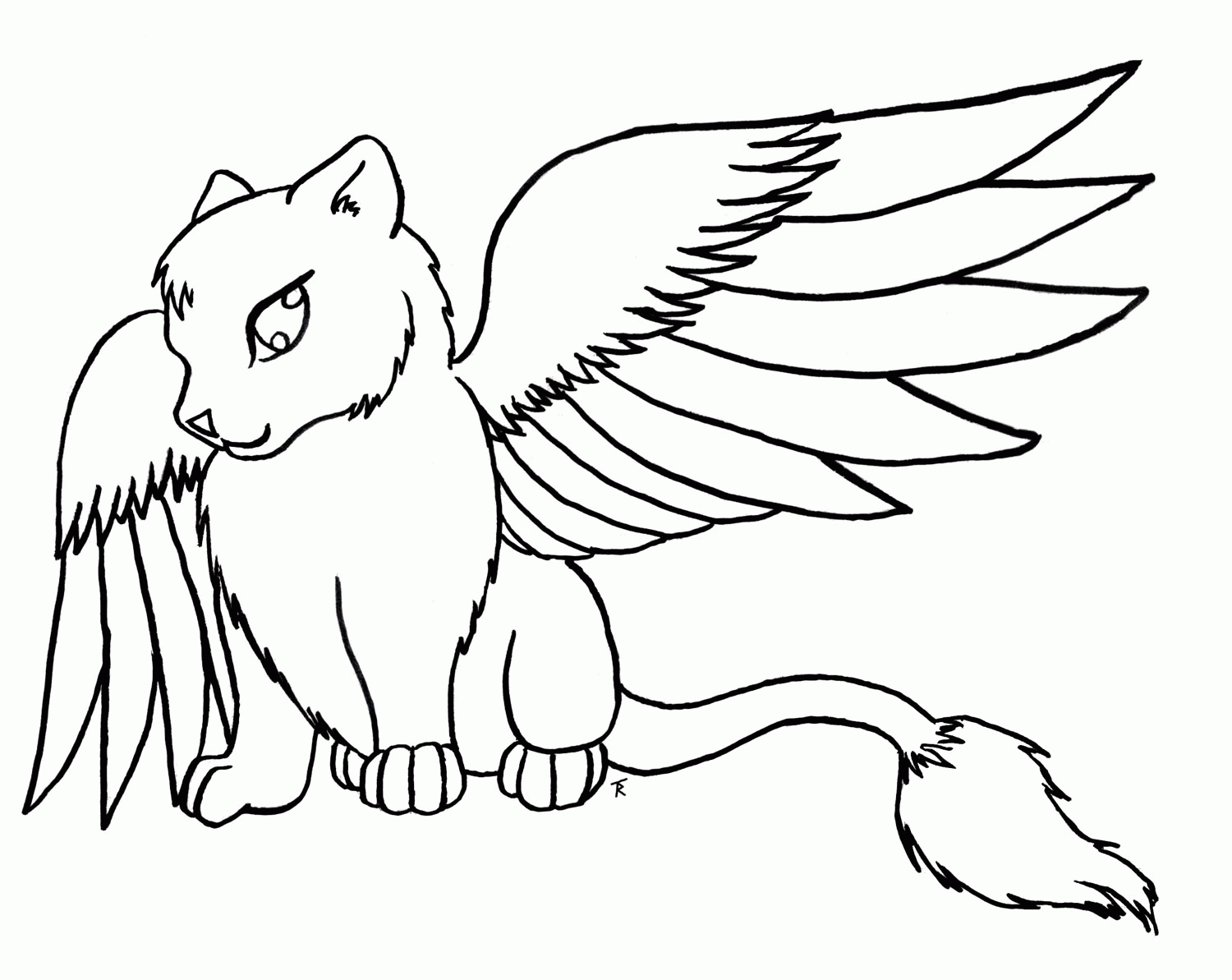 11 Pics Of Cute Winged Wolf Coloring Pages - Wolves ...