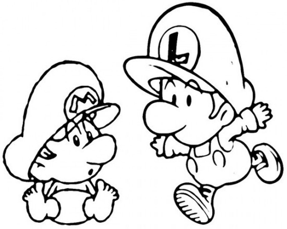 Baby Mario And Luigi Coloring Pages | Cartoon Coloring pages of ...
