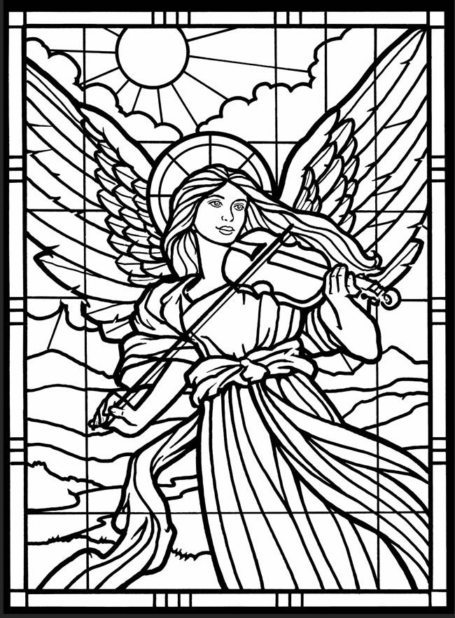 free printable stained glass coloring pages for adults