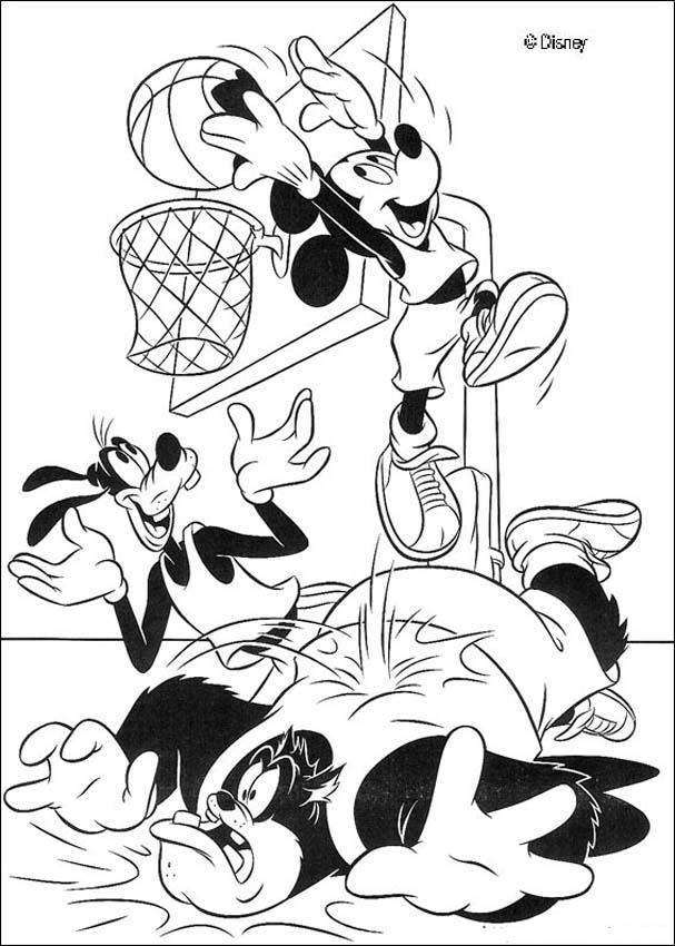 Mickey Mouse coloring pages - Basketball match Mickey Mouse and ...