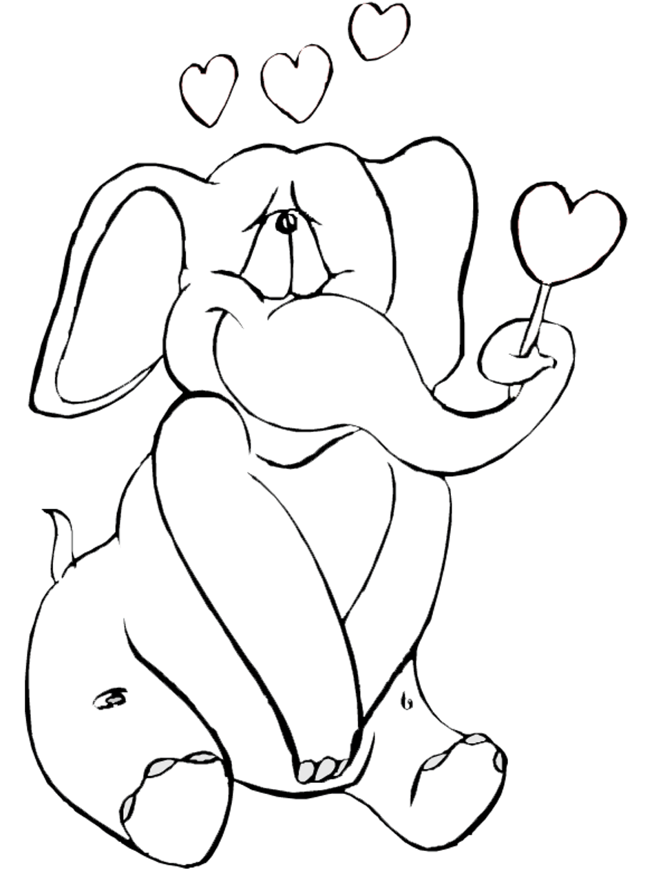 Valentine's Day Coloring Page: Loving Elephant - PrimaryGames ...