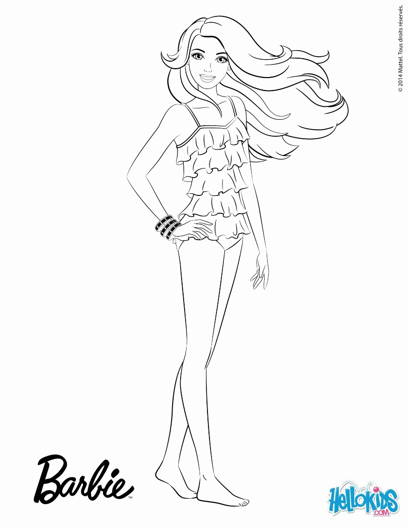 BARBIE Coloring Pages   Barbie's Fashion Swimsuit   Coloring Home