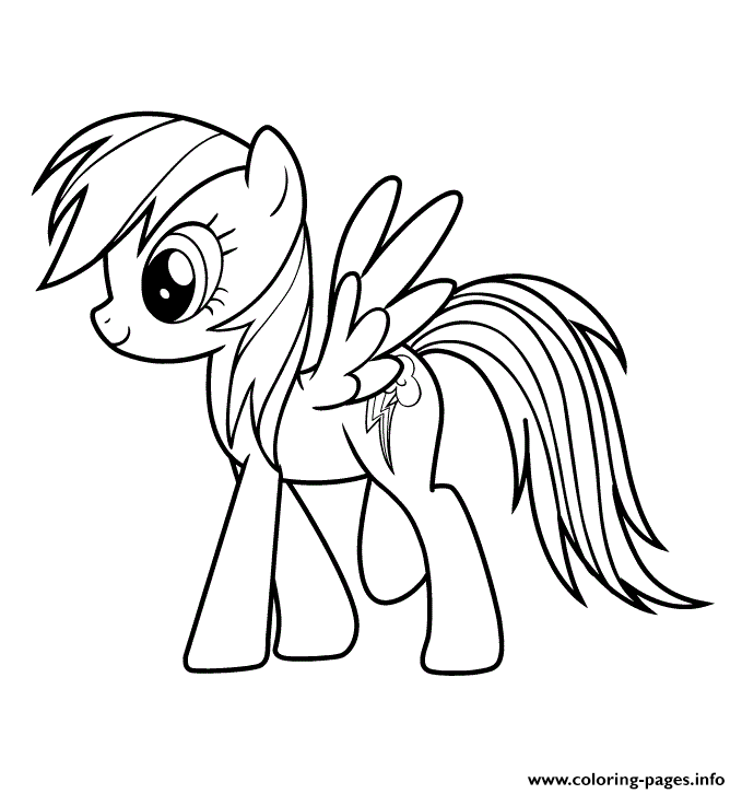Print rainbow dash my little pony cartoon Coloring pages