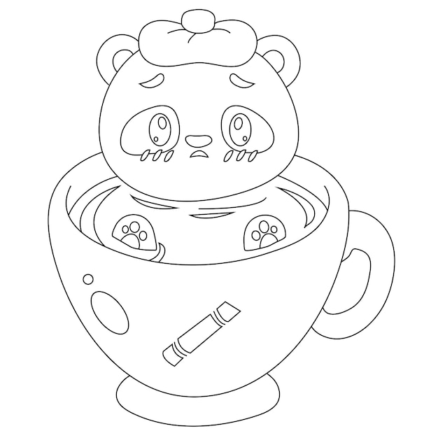 Premium Vector | Cute panda coloring pages for kidsline art coloring page coloring  book pagekdp drow
