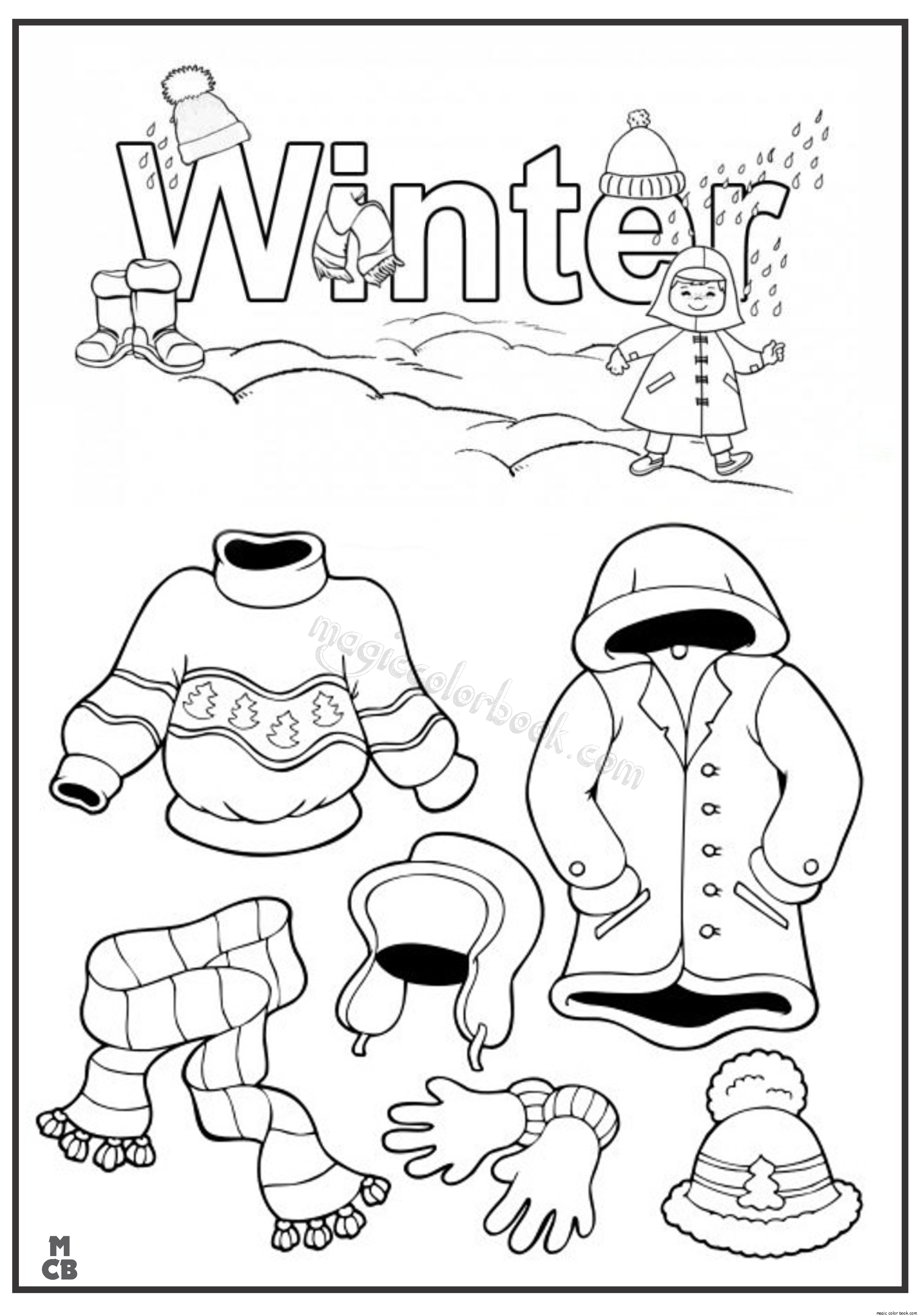 Drawing Winter season #164723 (Nature) – Printable coloring pages