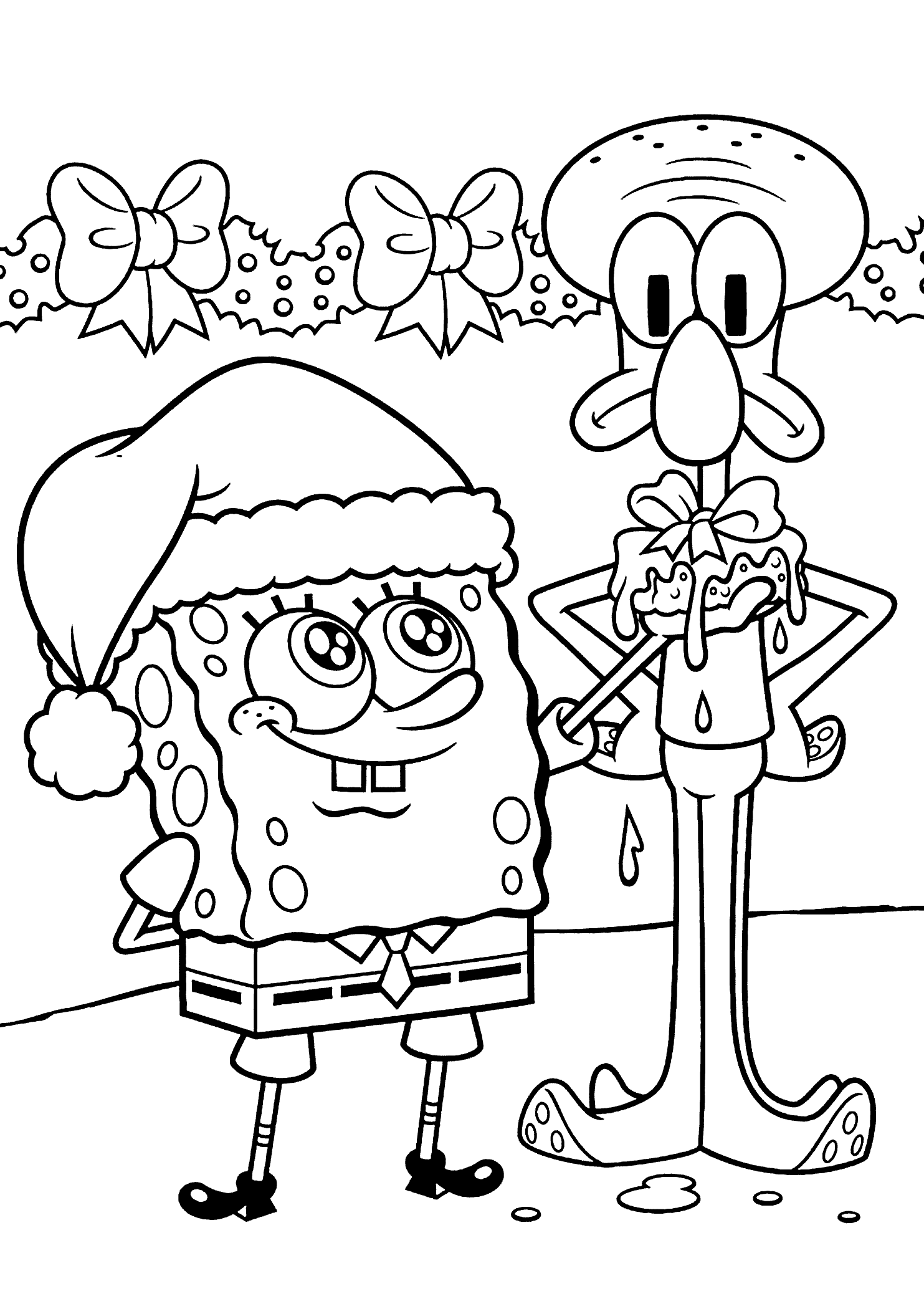 Spongebob Christmas Coloring Pages Free Printable   Coloring Home