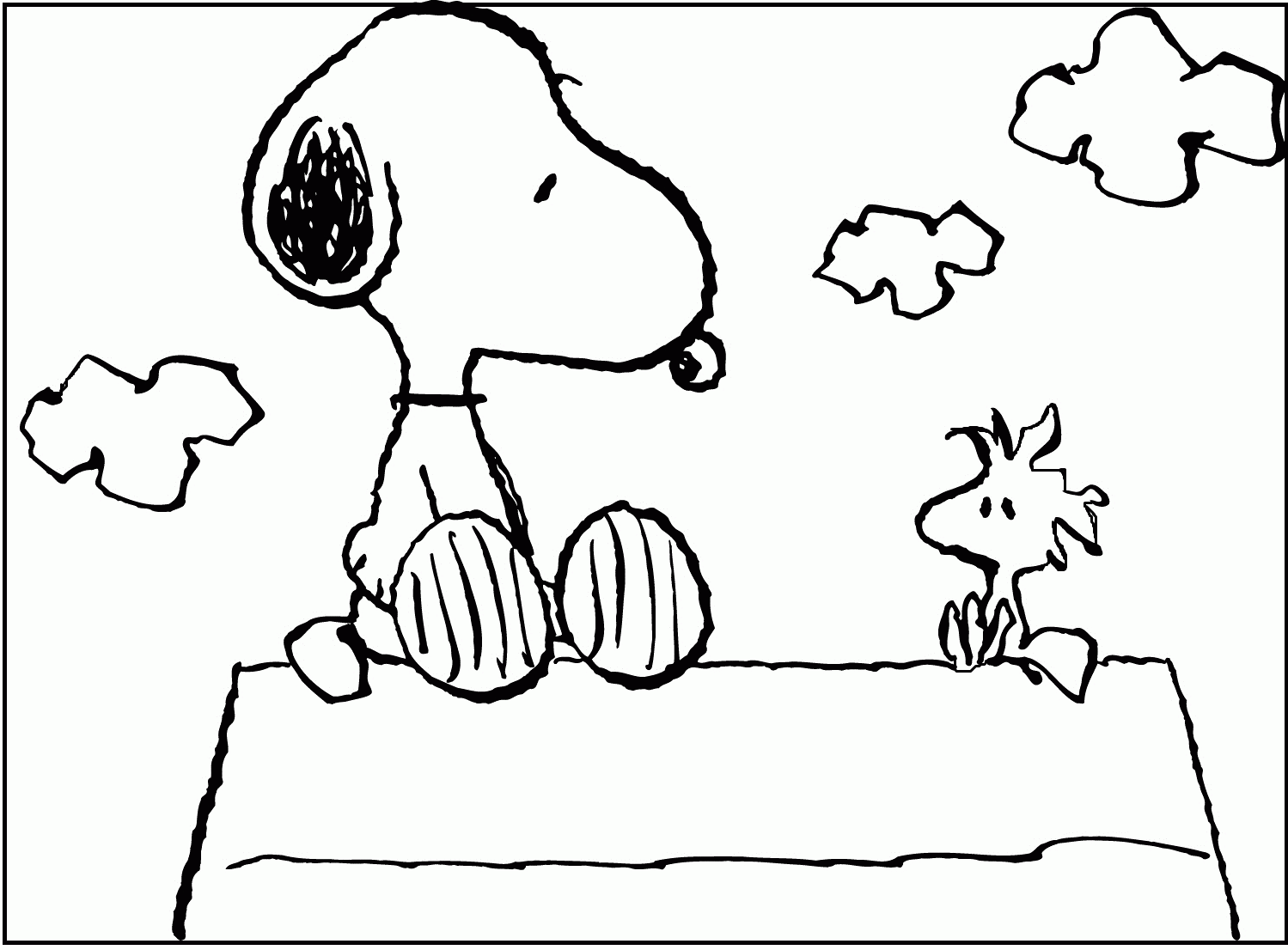 Snoopy And Woodstock Coloring Pages Coloring Home