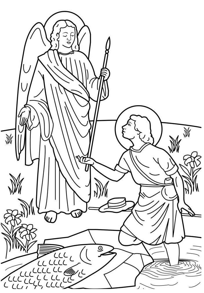 Archangel Raphael Coloring Page - Coloring Pages For All Ages