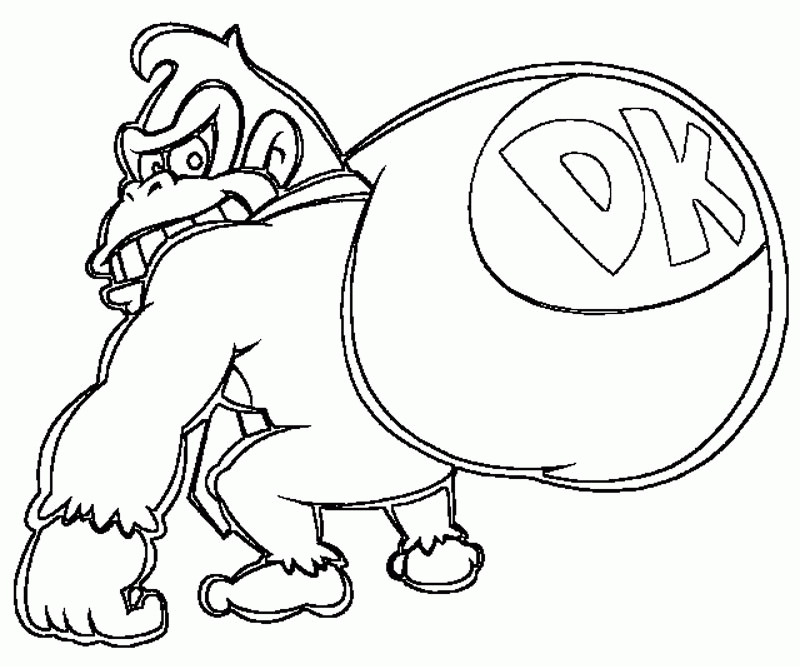 Smart Donkey Kong Coloring Pages To Print Colornoduckdns, Extent ...