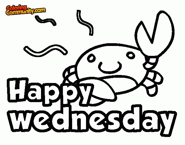 happy wednesday coloring page