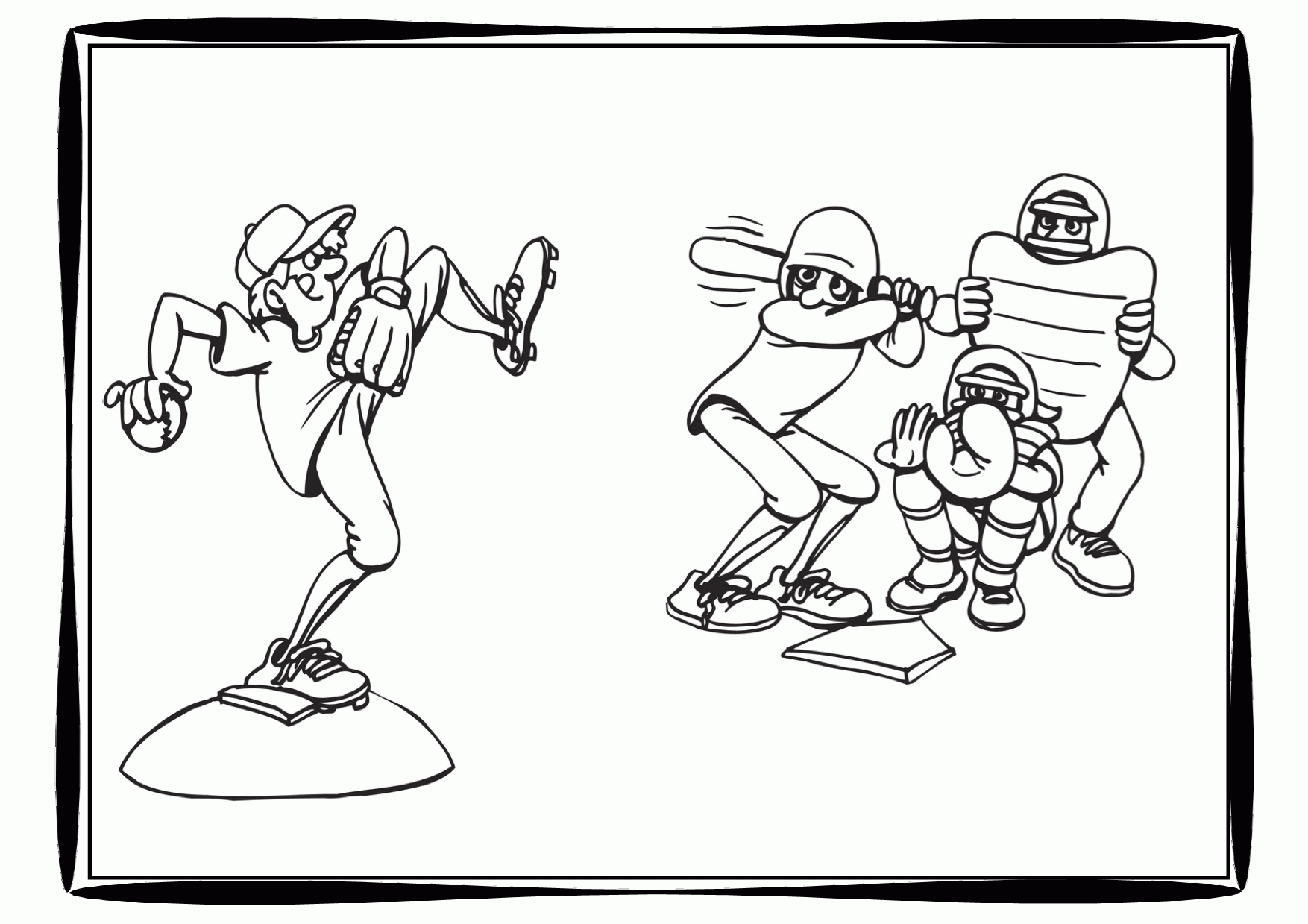 Baseball Coloring Pages - Free Teacher Worksheets