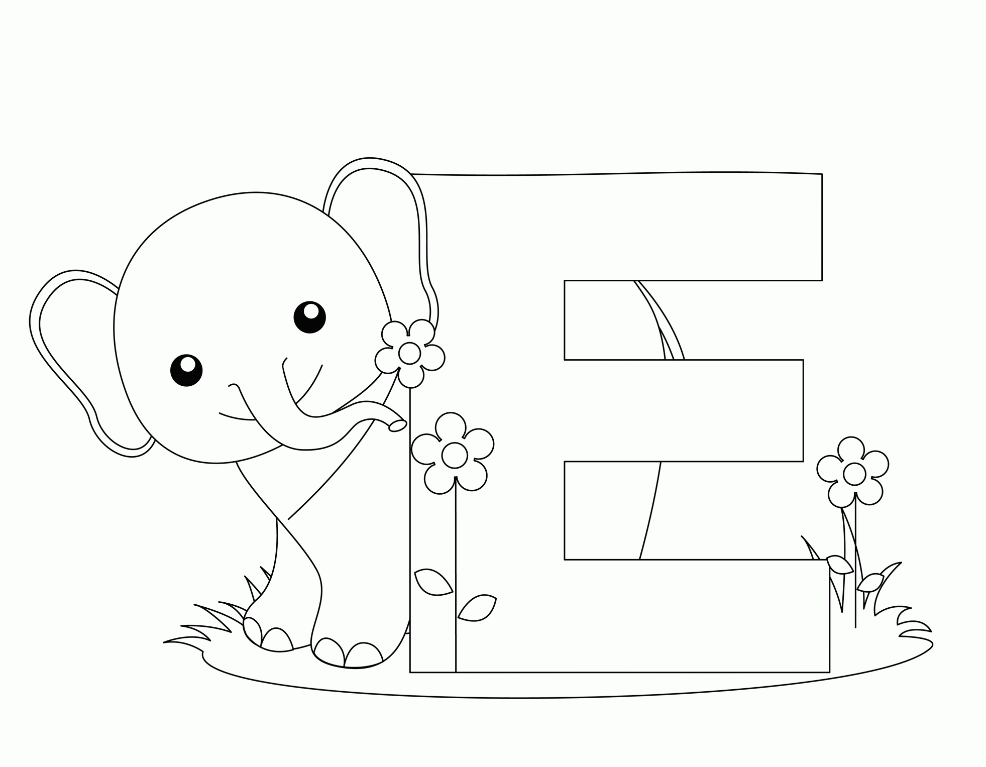 Download Free Printable Abc Coloring Pages E Is For Elephant ...