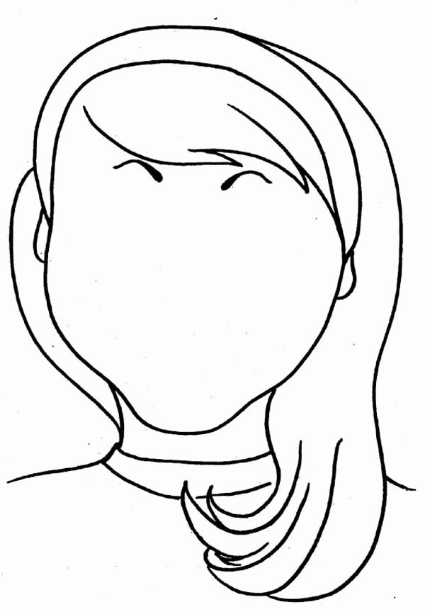 Girl with Diamond Type of Face Coloring Page: Girl with Diamond ...