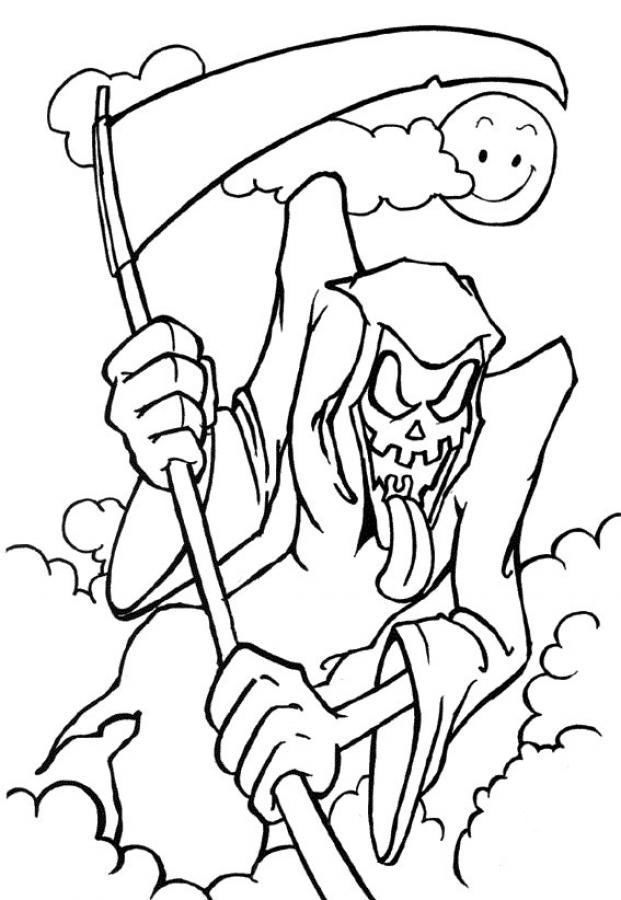 Scary Halloween Mask Coloring Pages | Scary Halloween Coloring ...