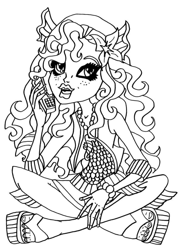 Lagoona Blue Monster High Coloring Page | Emma's 6th B-Day Party (Mon…