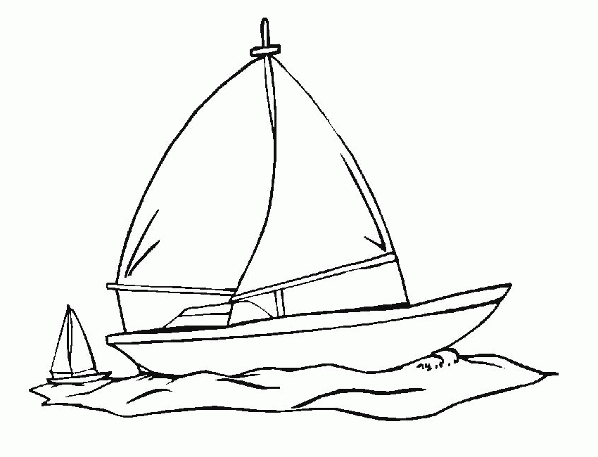 Coloring pages boats and sailboats - picture 1