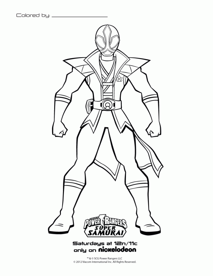 Power Rangers Coloring Sheets