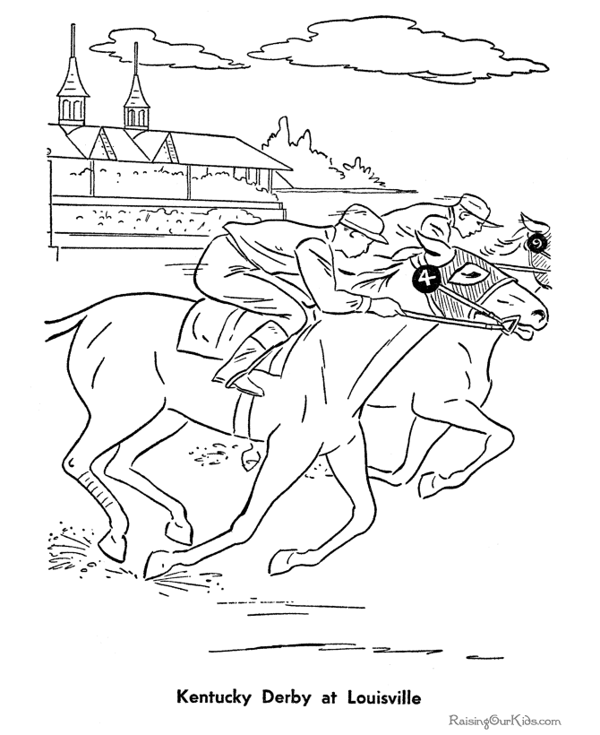 Historic Places - Kentucky Derby coloring pages - 020