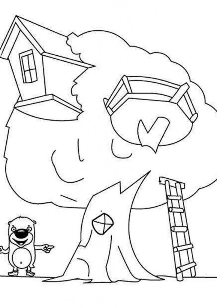 Cartoon: Best Disney Cartoon Tree House Coloring Pages Picture 