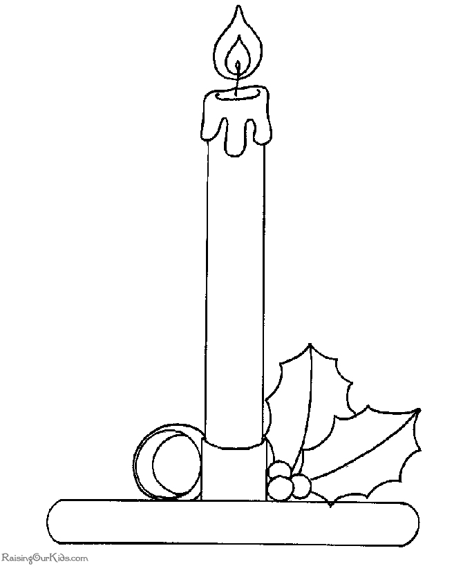 Christmas candle coloring pages!