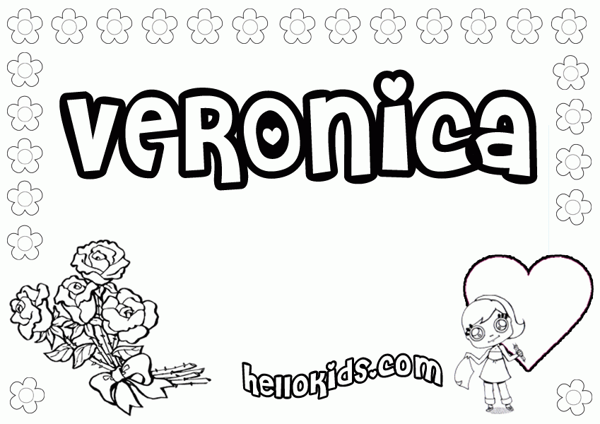 veronica girl name coloring page