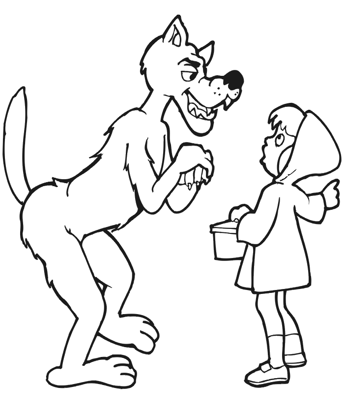 Big Bad Wolf Coloring Page - Coloring Home