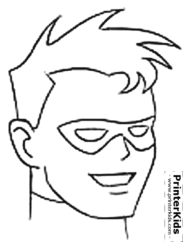Robins Head - Batman coloring page Preview