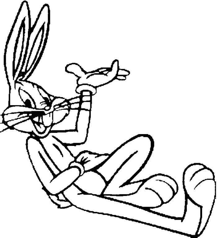 Bugs Bunny Enjoy Coloring Pages - Looney Tunes Cartoon Coloring 