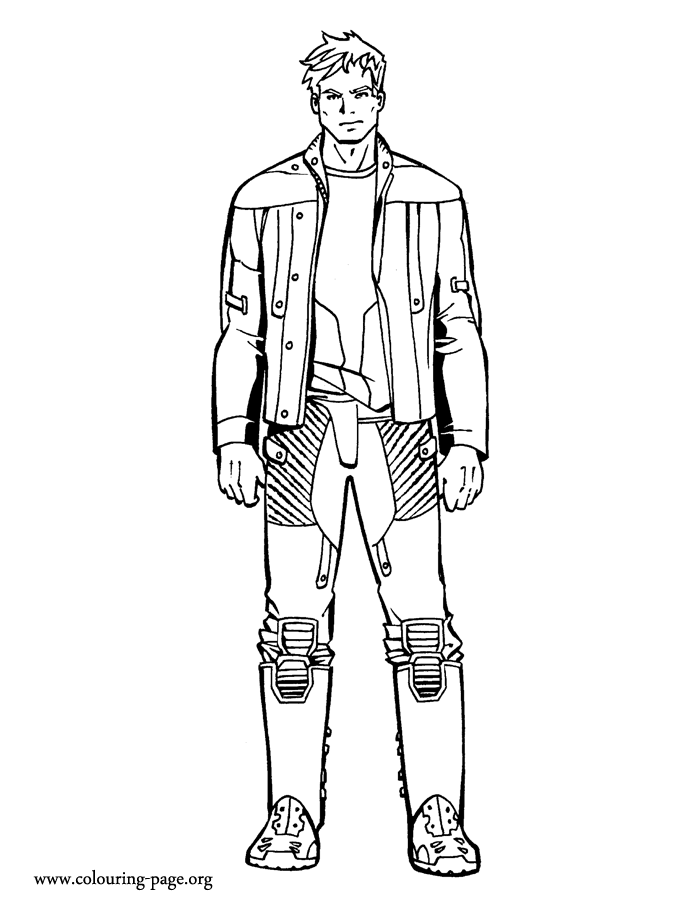 Guardians of the Galaxy - Peter Quill coloring page