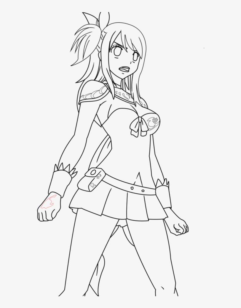 Lucy Heartfilia Lineart By Michaelteoh - Fairy Tail Lucy Coloring ...